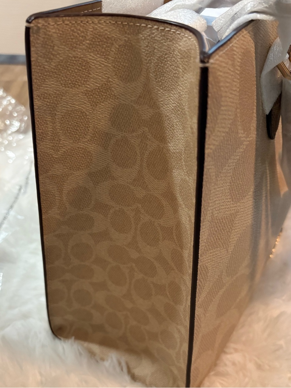 New Coach Maggie Tote Bag In Blocked Signature Canvas - Picture 8 of 11